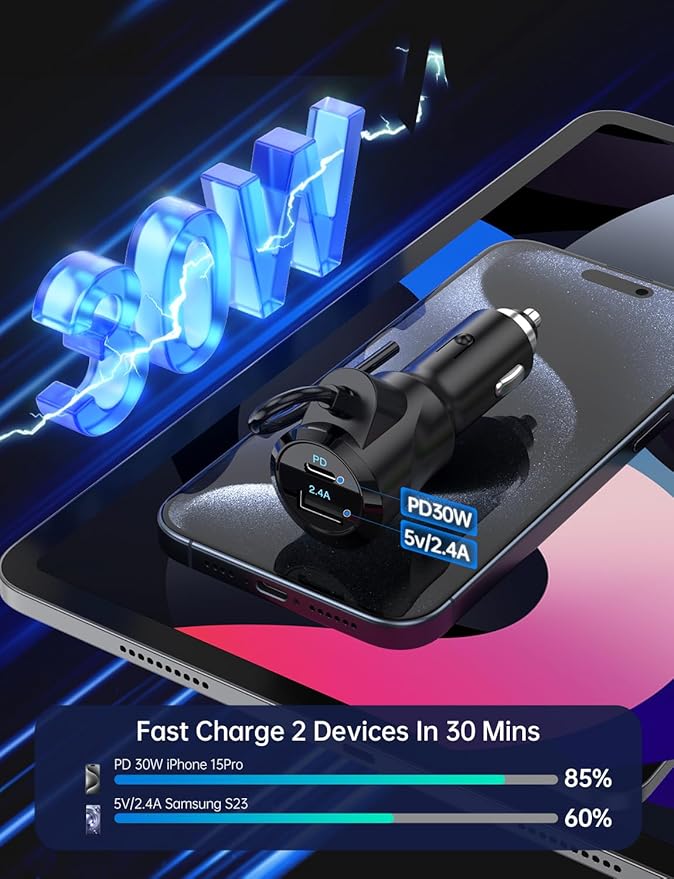 Bluetooth Car Adapter 3 in 1 FM Transmitter Car Radio Bluetooth Transmitter with Phone Holder, PD 36W Fast Charging, Strong Microphone, HiFi Bass Sound, Hands-Free Call, Support USB/TF Drive