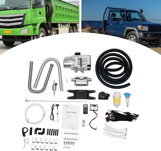 Diesel Air Heater,5KW 12V Diesel Water Heater Kit With Remote Control And LCD Monitor, Brushless Water Pump,Portable Parking Diesel Air Heaters For Commercial Vehicles, Automotives, Buses, Vans,Etc