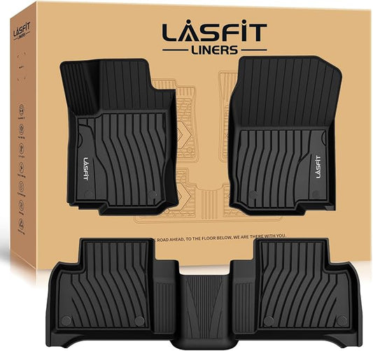 LASFIT Floor Mats for Mercedes Benz GLE 2016-2019 & ML Class 2012-2015 350/400 /63 AMG S, All Weather TPE Floor Liners Custom Fit GLE & ML Car Mats, 1st & 2nd Row, Black