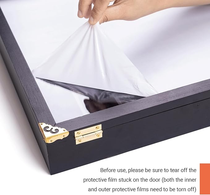 Giant Hotwheels Display Case with Wall Mounts,Display up to 80 Cars ,Model Hot Toy Cars Storage Organizer,15.7*2.75*16.7 Inches,UV Protection Acrylic Glass Door,Gold Lock,Black