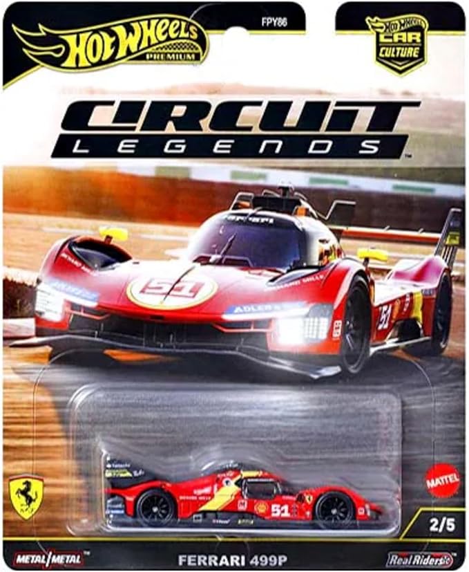Hot Wheels Circuit Legends Die‑Cast Racing Set – Porsche, Ferrari, Ford & Subaru Icons, 1:64 Scale, Ages 3+ (Pack of 5) FPY86-961K