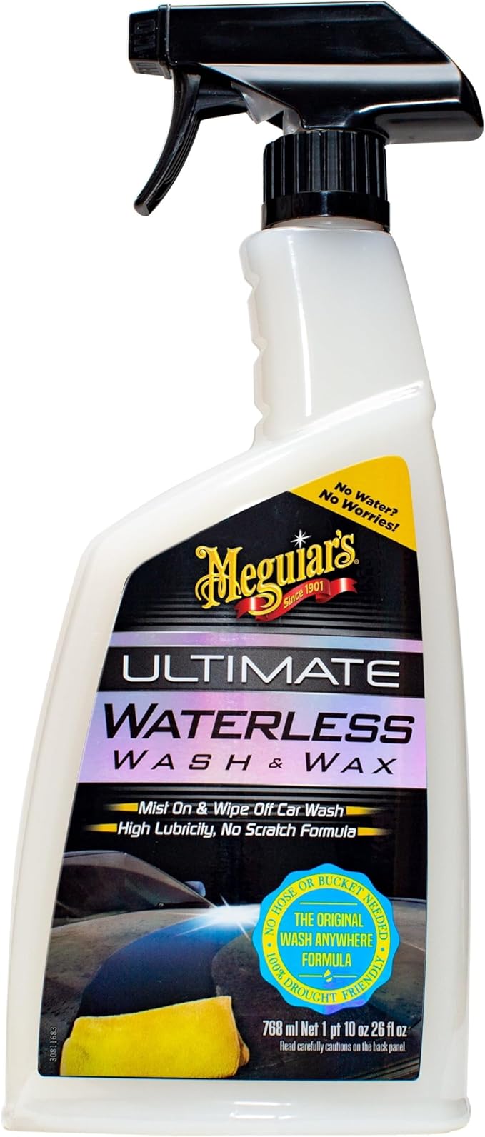 Meguiar's Ultimate Waterless Wash & Wax - Scratch-Free Waterless Car Wash That Makes Car Detailing Quick and Easy - 26 Oz (Pack of 2)