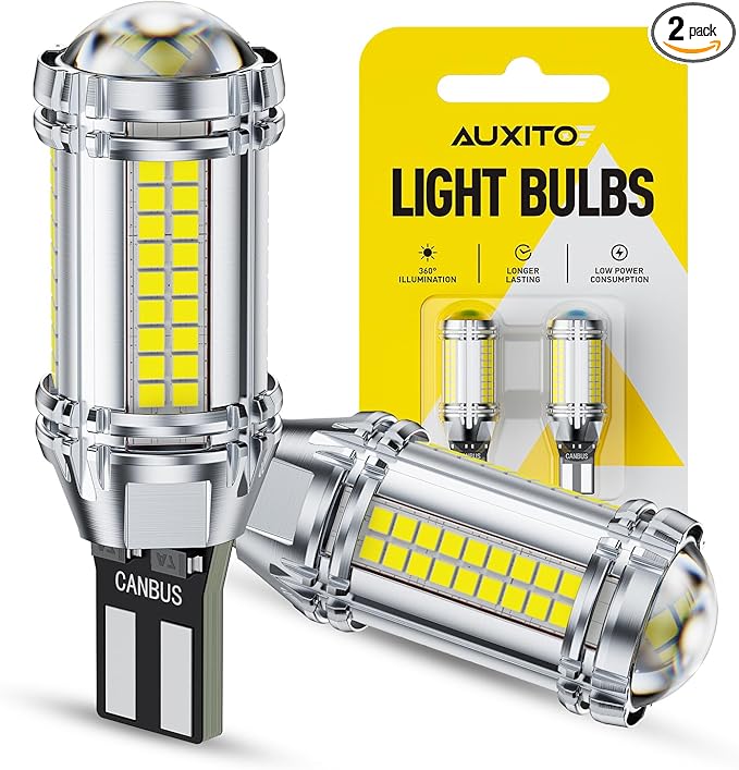 AUXITO 921 LED Bulb Reverse Lights, 600% Super Bright 912 T15 led Backup light, CAN-Bus Error Free 906 922 W16W LED Bulbs for Reverse Back Up Marker Lights, 6000K White