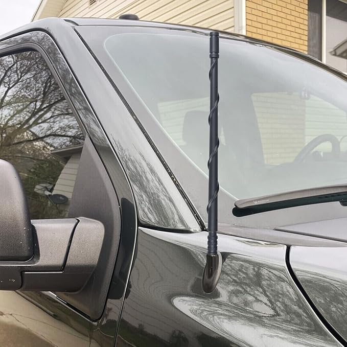 KSaAuto Accessories for Ford F150 2009-2026, F250 F350 2017-2026, Bronco 2021-2024, 13 Inch Flexible Rubber Ford Truck Replacement Antenna Car Radio FM/AM Reception, Black, KF-1