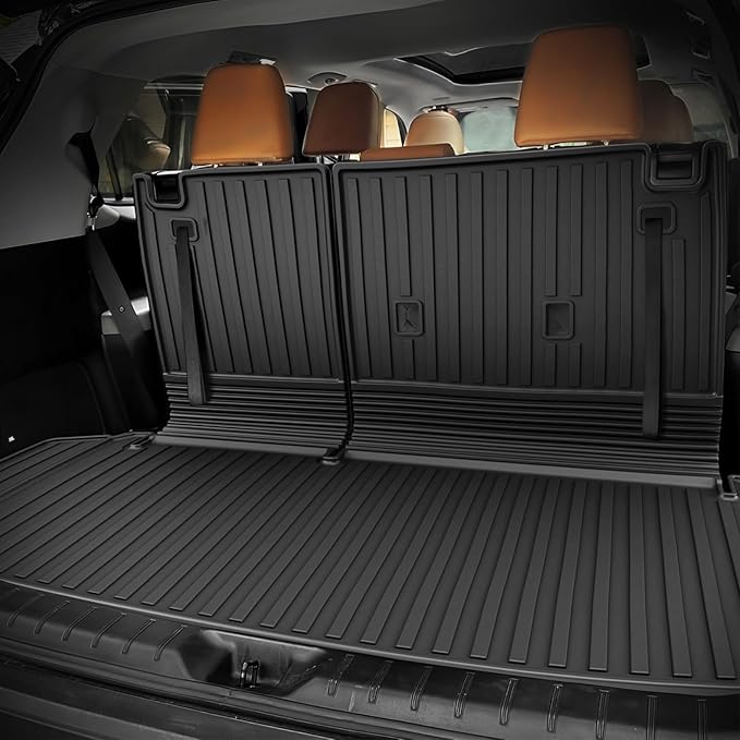 AOMSAZTO Cargo Mat Compatible with 2024 2025 2026 Toyota Grand Highlander: Cargo Liner with Backrest Mat 2-in-1 - All Weather TPE Trunk Mat for Grand Highlander Accessories (Not Fit Highlander)