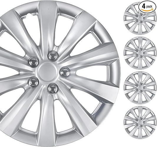 BDK Hubcaps Wheel Covers for (2011-2013) Toyota Camry 16 Inch Hubcaps Set of 4, Snap-on Direct OEM Replacement for Toyota Corolla Hubcaps 16 Inch Wheel Covers Impact-Resistant High Durability