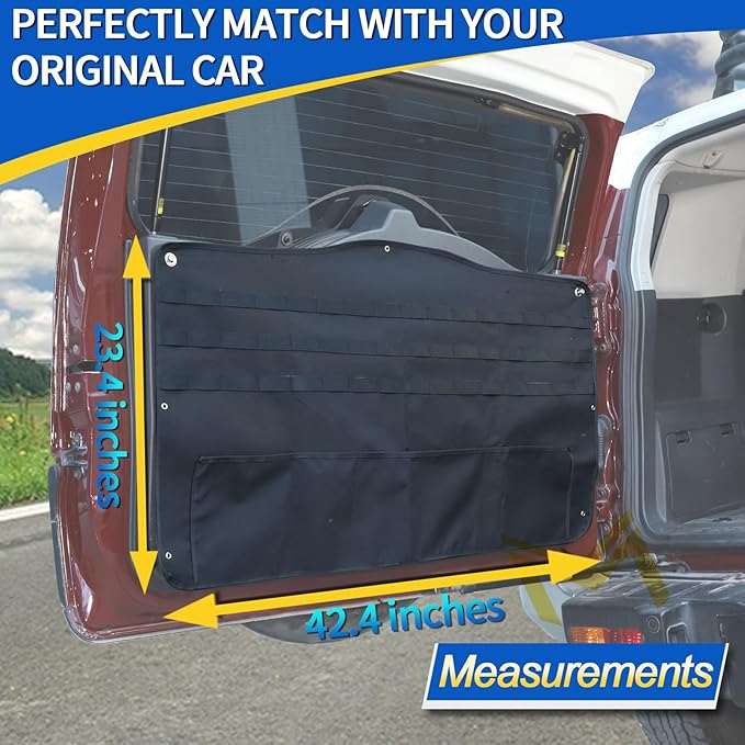 Tailgate Storage Bags Compatible with Toyota FJ Cruiser 2007-2021, Back Door Panel Hanging Organizer Multi-Compartment Oxford Cloth Car Storage Bag Space Saving (Hanging Bag)