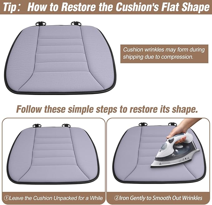 MYFAMIREA 2PCS Car Seat Cushion Pad 1.2" Thick Comfort Seat Protector for Car Driver Seat Office Chair Home Use Memory Foam Seat Cushion with Non Slip Bottom, 20'' x 18.5'', Gray