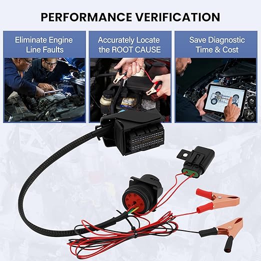 Diagnostic Cable Adapter for PACCAR MX13 EPA17 ACM Engine - Heavy Duty Truck & Commercial Vehicle Fault Code Reader Scanner Tool
