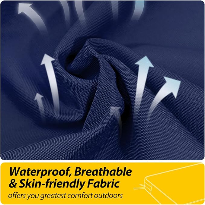 AAAAAcessories Outdoor Seat Cushions for Chairs, Waterproof, Fade-Resistant, 19" x 19" x 3", Patio Furniture Replacement Cushions, Set of 2, Navy Blue