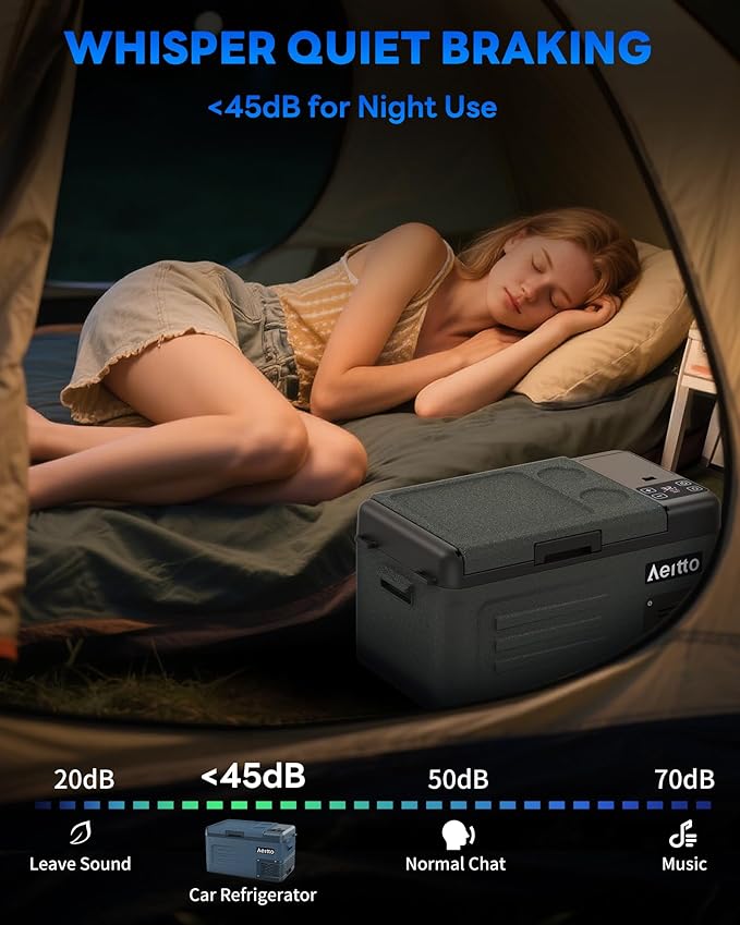Aeitto 12 Volt Car Refrigerator 20Quart Car Fridge Freezer Electric Cooler Portable Cooler 12V Fridge RV Refrigerator -4℉-68℉ Temp Control 12/24V DC & 100-240V AC for Travel, Camping, RV, Road