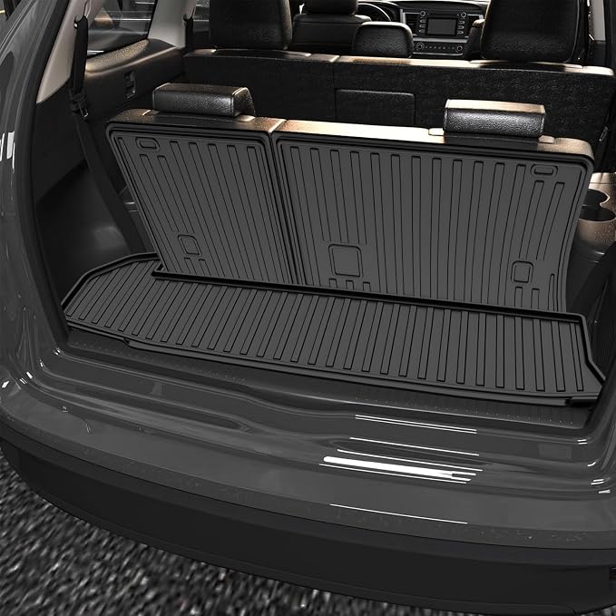 AOMSAZTO Cargo Mat Compatible with 2014-2019 Toyota Highlander Cargo Liner with Backrest Mat for 7 Seat Highlander Accessories (2014-2019 Toyota Highlander Cargo Mat with Backrest Mat)