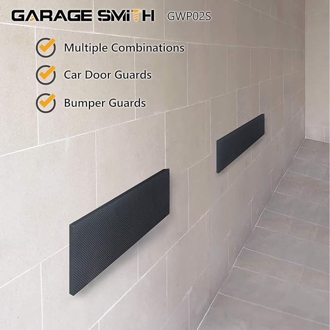 AMPULLA GWP02S Garage Wall Protector Car Door Protectors, Designed in Germany (4, Black)