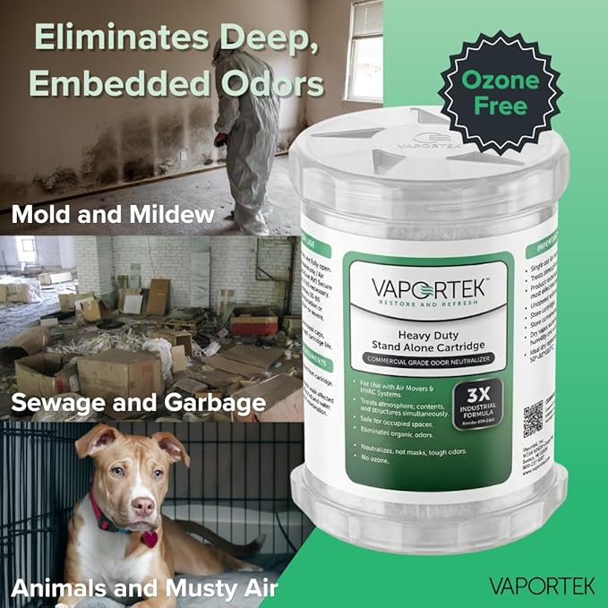 Vaportek Heavy Duty Odor Neutralizer HDSA 2.0, 2-Pack Odor Eliminator & Odor Absorber, Car Deodorizer for Home, Office, Garage & Basement, Long Lasting Odor Removal up to 20,000 Cu Ft, 3X Industrial