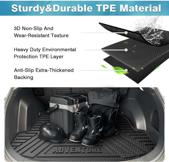 Mixsuper Cargo Liner for Toyota RAV4 2019-2025 Cargo Mat Backrest Mat for RAV4 All Weather Trunk Mat Backrest Mat TPE Back Seat Cover Protector for RAV4 Accessories