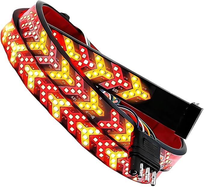 Bendable Silicone LED Rear Light with Flowing Turn Markers and Construction for Commercial Vehicles LED Turn Signals