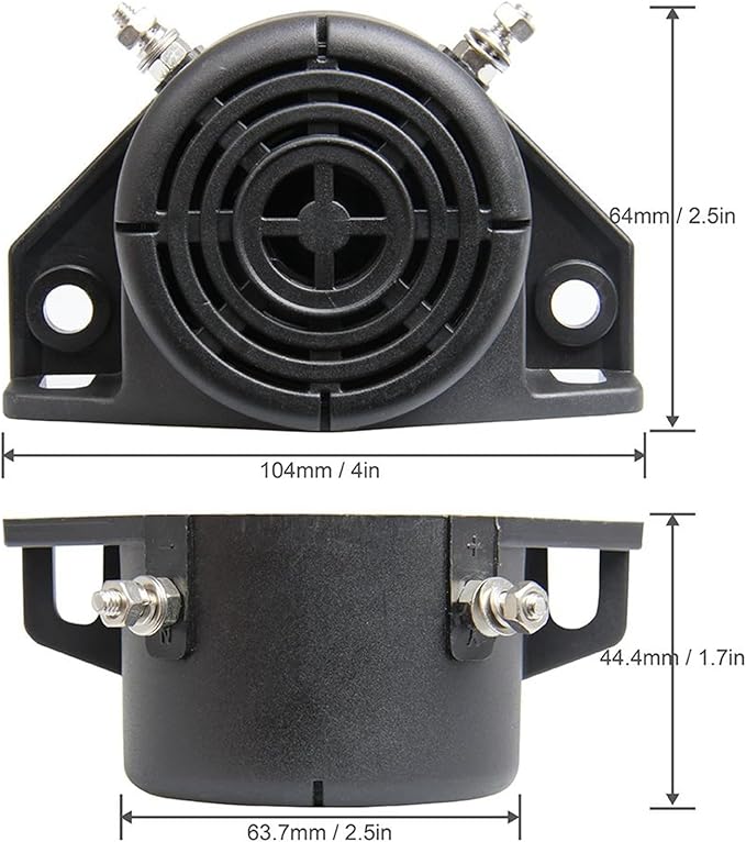 Backup Alarm 110dB 12V-48V DC Waterproof Industrial Heavy-Duty Backup Reverse Warning Alarm with Super Loud Beeper Tone for Truck Van Freight Car Lorry Heavy Vehicles