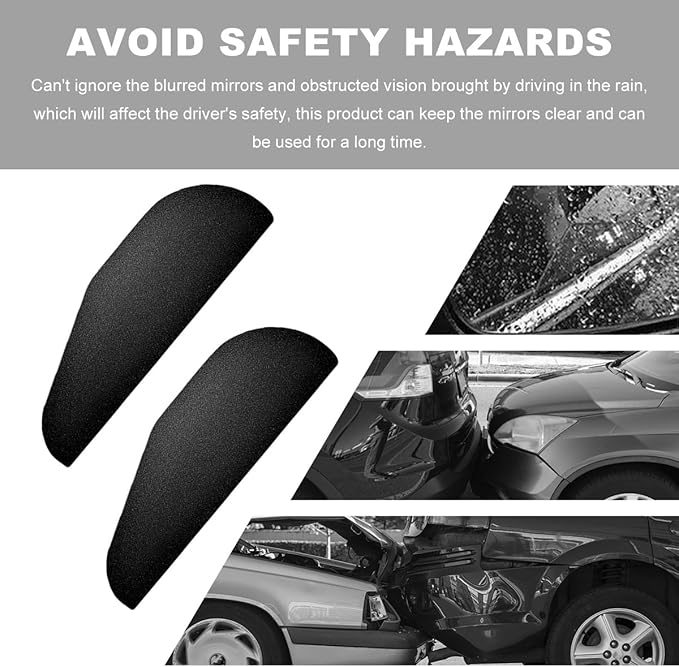 Wevdn 2 PCS Mirror Rain Visor Eyebrow, Waterproof PVC Auto Exterior Rear View Mirror Rain Visor Guard, Rainproof Side Mirror Rain Visor Eyebrow Cover for SUV Truck, Car Accessories (Aluminum Black)