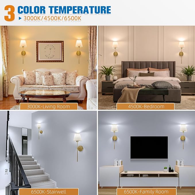 NIORSUN Battery Operated Wall Sconce Set of 2,Beige-Gold Rechargeable Wall Lights with 10400mAh Dimmable Bulbs and Remote, 9 Colors Wireless Wall Lamps for Bedroom Living Room Hallway