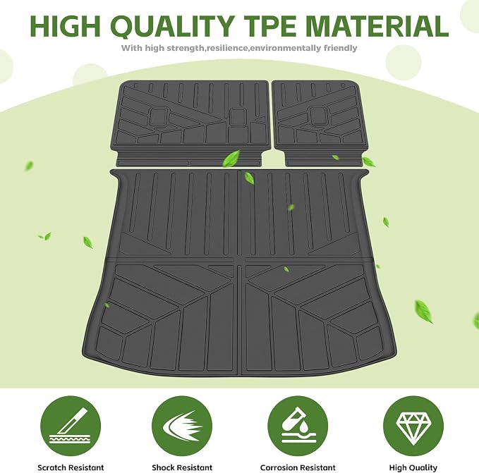 Cargo Liners for 2015-2025 Ford Edge 5 Seats Trunk Mat with Seat Back Cover Accessories, All Weather Rear Cargo Mat Backrest Protector(Only fit 5 Seats)