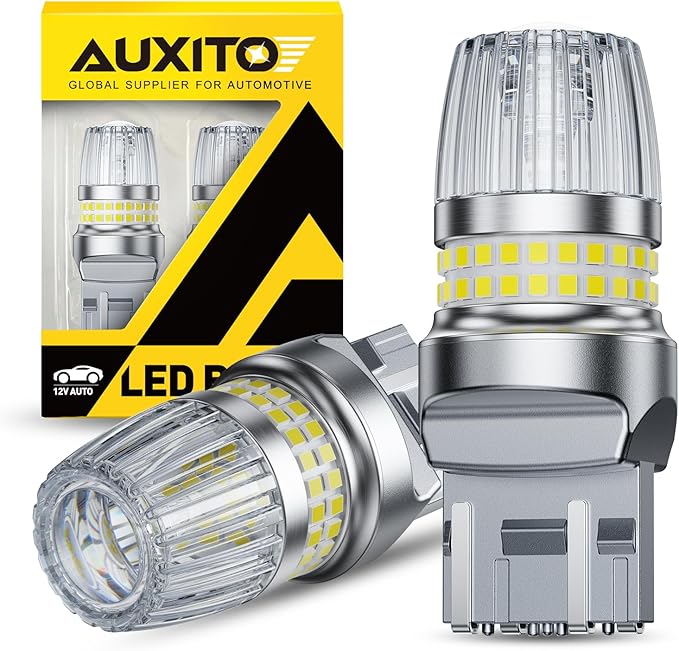 AUXITO Latest 7440 7443 LED Bulb White Reverse Lights, 700% Brighter 7441 7444 T20 992 WY21W LED Bulbs with Projector for Backup Reverse Parking Tail Brake Signal DRL Marker Light, Pack of 2