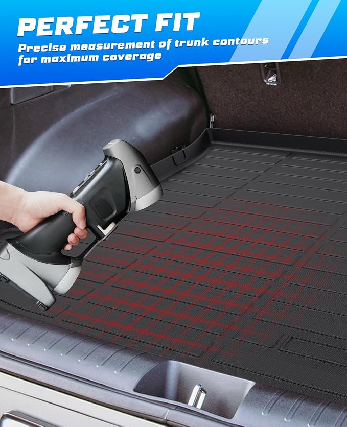 Sunsdrew Trunk Cargo Liner for 2022-2024 Kia EV6 Accessories, Rear Trunk Mat Cargo Mat All Weather Protection TPE Rubber Raised Edge