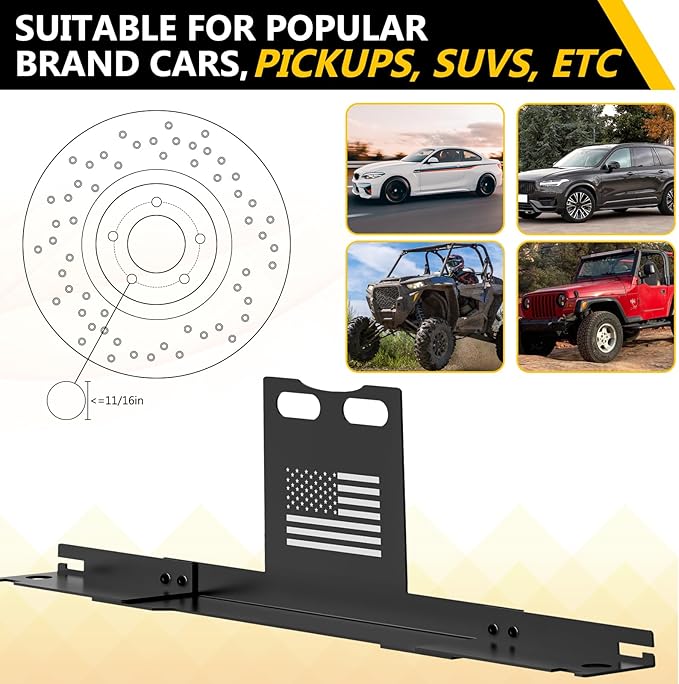 Wheel Alignment Tool Heavy Duty Toe Alignment Plates, No Caliper Removal Needed, Automotive Alignment Tools with Imperial Tape Measures, Compatible with Most Cars, Trucks, and SUVs
