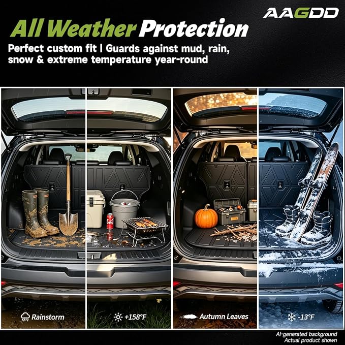Cargo Trunk Mat with Backrest Mats for Hyundai Tucson 2022-2026,All Weather Protection TPE Heavy Duty Cargo Liner Tucson Accessories,Not for PHEV (Plug-in Hybrid Models) & Tucson N Line