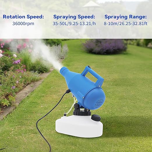 4.5l (1.2 Gallon) Electric Ulv Portable Fogger Sprayer Machine Cold Fogger Machine Spraying Distance 30ft W/16.4ft Cord for Home,Hotel,Church,School,Yard