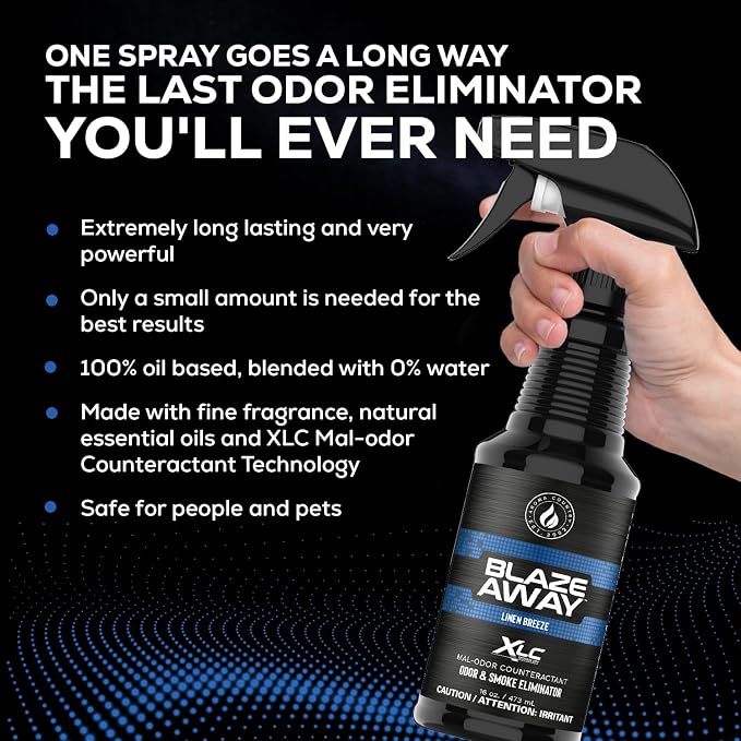 Blaze Away Commercial Air Freshener & Odor Eliminator for Strong Odor - Industrial-Grade Room Spray & Room Deodorizer for Home, Car, Smoke & Pet Odors - Long-Lasting Odor Absorber, Room Fresheners