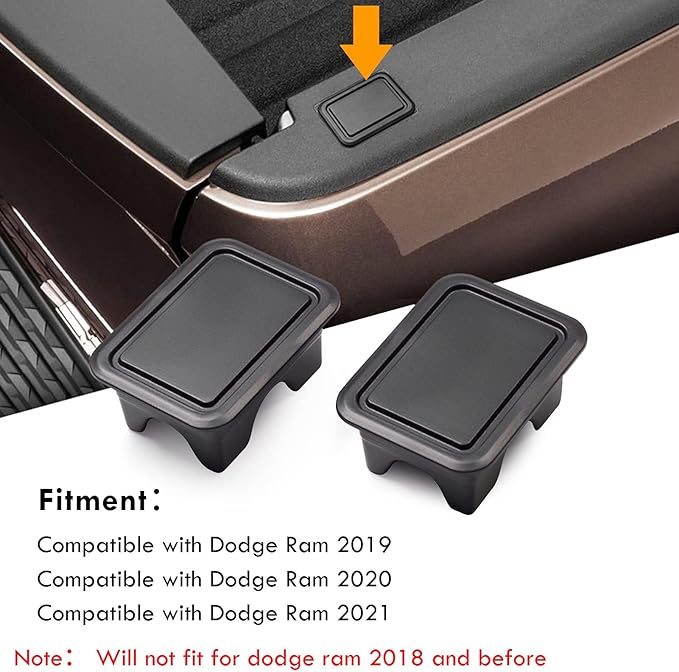 Moonlinks Ram 1500 Stake Pocket Covers, Rear Truck Bed Rail Stake Pocket Cover Compatible with Dodge Ram 2019-2024 2025 2026(Set of 2)
