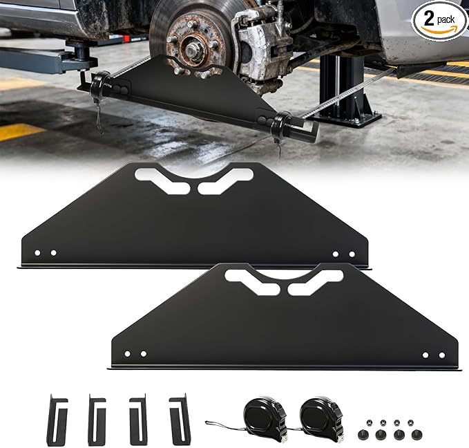 Wheel Alignment Tool with 2 Measuring Tapes, Heavy-Duty Steel Front End Alignment Tool for Toe/Camber Adjustment on Most Cars, Trucks, SUVs