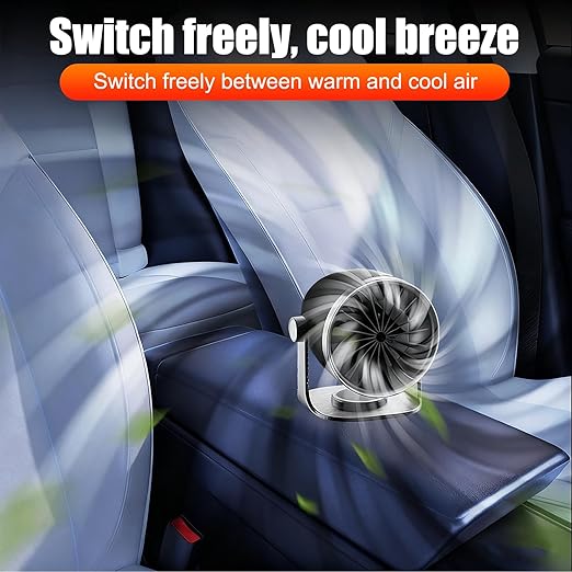 OBEST Portable Heater, 12V Car Heater with Heating & Cooling 2 in 1 Car Defroster, 360° Rotary Portable Heaters for Car, Unrestricted Current Car Warmer for Auto Truck SUV Vehicle