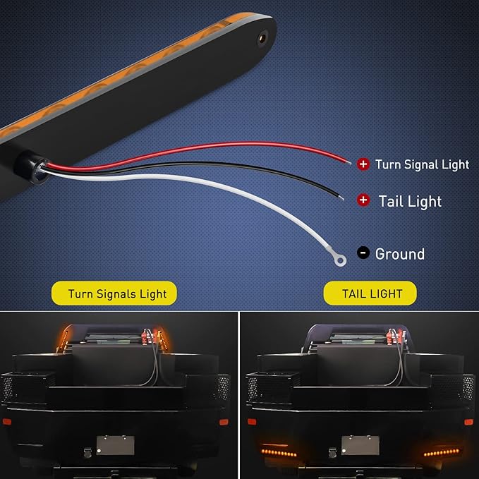 Nilight 16Inch Trailer Marker ID Bar 2PCS 11 LED Amber Turn Signals Tail Light DOT Compliant IP65 Waterproof for Truck Trailers Cargo Carriers