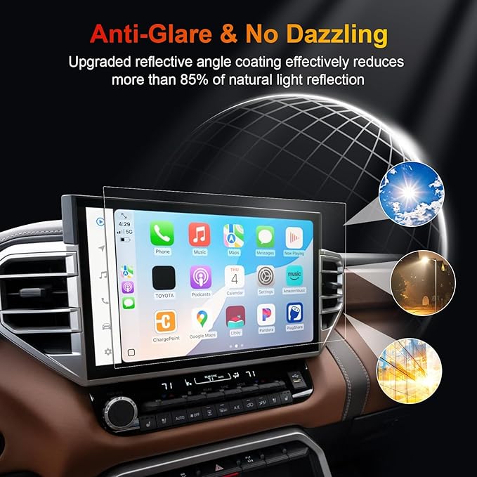 for 2024 Sequoia Matte Screen Protector for 2023-2026 Toyota Sequoia Limited/Platinum/TRD Pro 14" Display for 2025 Toyota Sequoia Accessories Anti Glare Tempered Glass Film (Sequoia 14-In Matte)