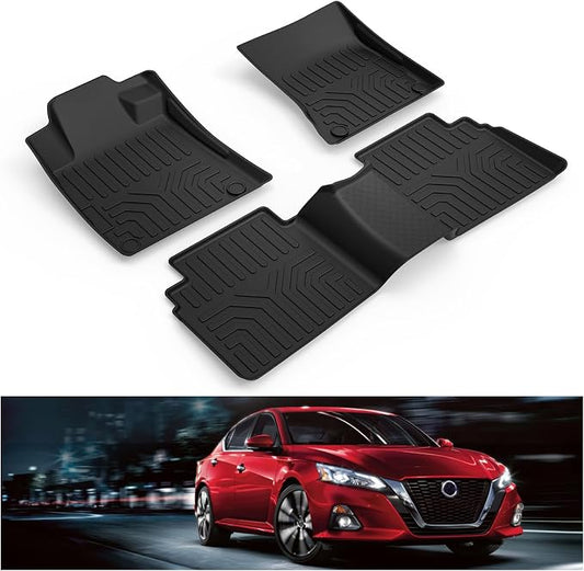 Kiwi Master Floor Mats for 2019-2026 Nissan Altima | Custom Fit, All Weather Car Mats, Heavy Duty TPE Floor Liners, Front & Rear 2 Row, Black