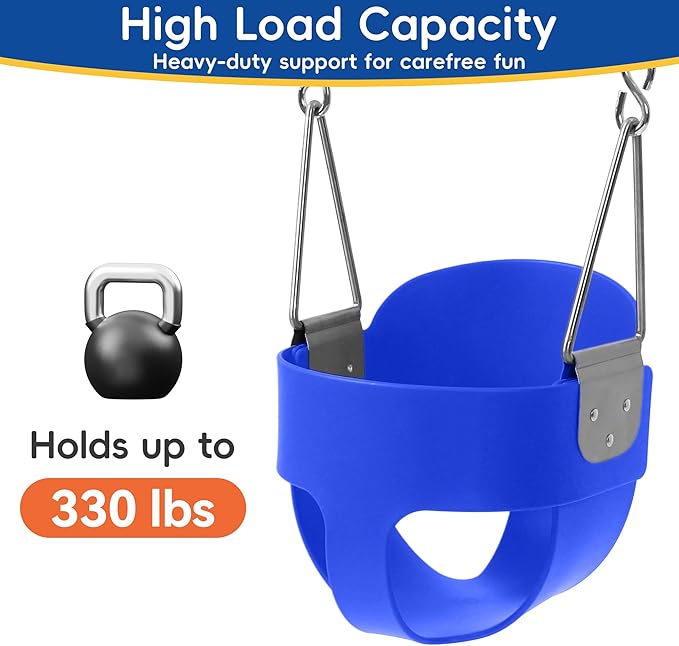 Take Me Away Toddler Swing - High Back Bucket Seat, Plastic-Coated Chains, Compatible with Swing Set Accessories