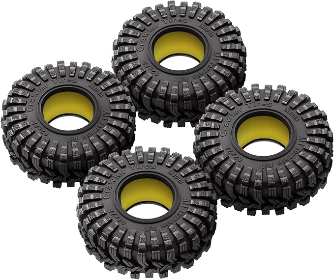 INJORA 1.0 Silicone Rubber Inserts and S5 All Terrain Tires for 1/18 TRX4M 1/24 SCX24 RC Crawler Upgarde