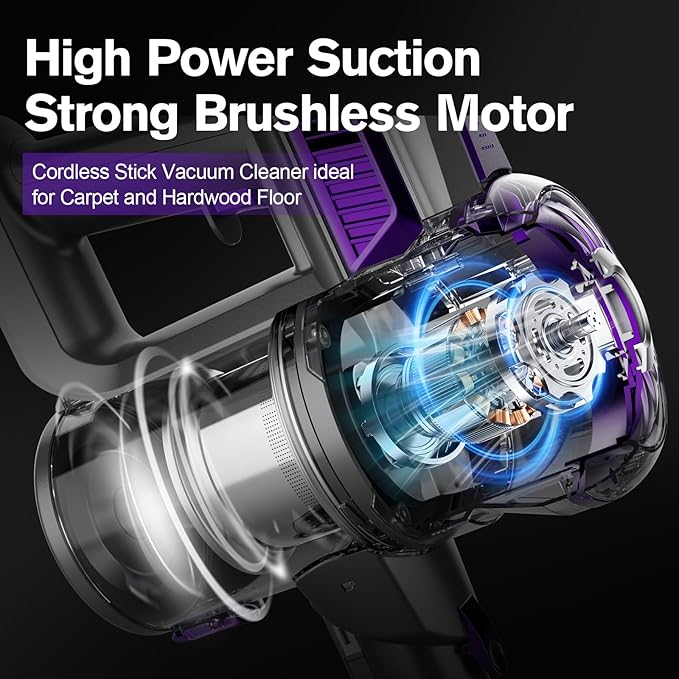 FUNCCUBE Cordless Vacuum Cleaner, Lightweight 2-in-1 Stick & Handheld Vacuum for Apartment, Pet Hair & Car Cleaning, S1