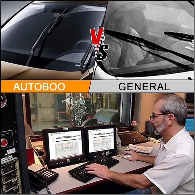 AUTOBOO 24" and 14" Windshield Wipers Blades (Pack Of 2),OEM Quality Premium All-Seasons Wiper blades,Stable and Quiet wiper blades