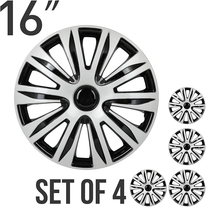 SCITOO Premium 16 Inch Hubcaps Set of 4 Wheel Rim Cover OEM Style Easy Snap On Car Truck SUV Hub Cap Replacement for Dodgefor Honda,for Mazda,for Kia,for Ford,for Mitsubishi,for Hyundai,etc.