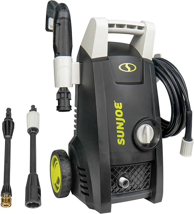 Sun Joe Electric Pressure Washer with 11-Amp Motor and 1.1 GPM, SPX1000 - Portable Water Cleaner with Adjustable Spray Wand for Car, Garden, and Patio Washing and Cleaning
