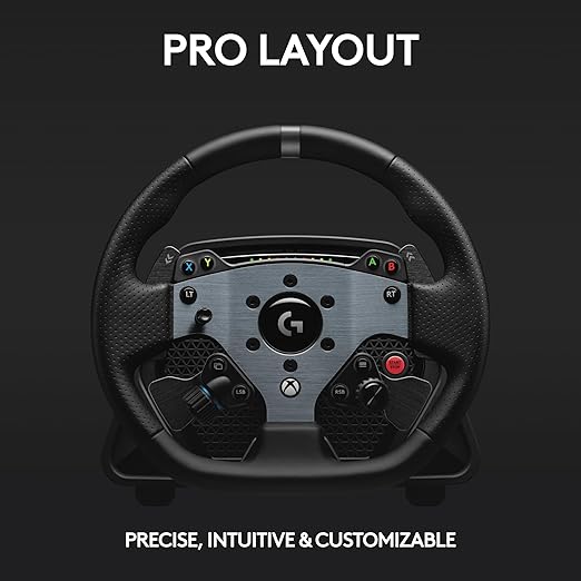 Logitech G PRO Racing Wheel - Steering Wheel for PC, Xbox Series X|S, Xbox One, Direct Drive 11 Nm Force, Ultra-Realistic Feedback, Magnetic Gear Shift Paddles, Dual Clutch, PRO Button Layout