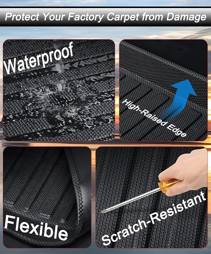 Aiqiying Floor Mats＆Cargo Liners Compatible with Toyota Camry 2025-2026 Modelss，All Weather Waterproof Durable Custom-Fit Back Trunk Tray Front Rear Rows Full Set Carpet Protection TPE Accessories