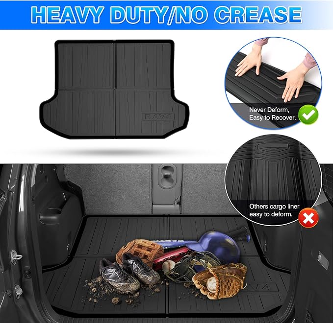 Rav4 Cargo Liner - Trunk Mat for Toyota RAV4 2006-2012, All Weather Cargo Mat for Rav4 Accessories, Heavy Duty Car Mats, Car Accessories