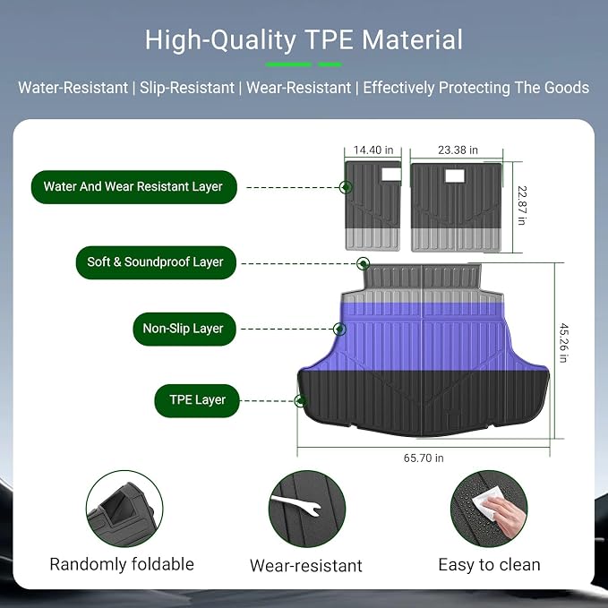 xipoqix Cargo Mat Backrest Mat Compatible with 2025 2026 Toyota Camry TPE Cargo Liner Back Seat Protector Replacement for 2025 2026 Toyota Camry Accessories (Trunk Mat+Backrest Mats)