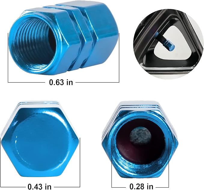 JUSTTOP Car Tire Valve Stem Caps, 12pcs Air Caps Cover, Universal for Cars, SUVs, Bike, Trucks and Motorcycles-Pale Blue
