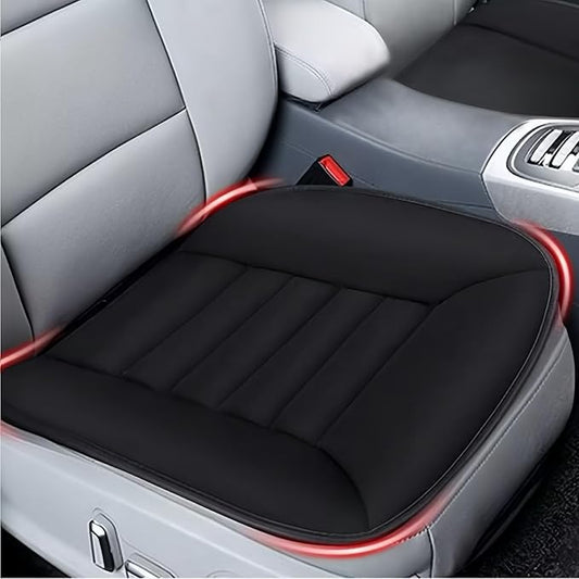 MYFAMIREA 2PCS Car Seat Cushion Pad 1.2" Thick Comfort Seat Protector for Car Driver Seat Office Chair Home Use Memory Foam Seat Cushion with Non Slip Bottom, 20'' x 18.5'', Black
