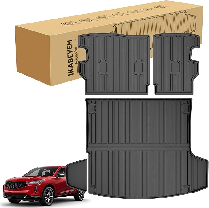 for 2019-2026 Acura RDX Cargo Liner & Backrest Mat: Custom Fit All Weather TPE Anti Skid Waterproof Trunk Liner