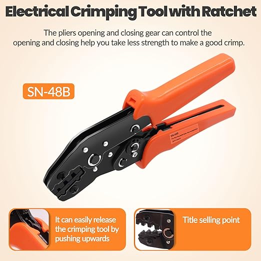 476Pcs 37 Kits Waterproof Automotive Electrical Connectors 1/2/3/4/6 Male&Female Automotive Replacement Electrical Accessories 22-14AWG with Ratchet Crimping Tool